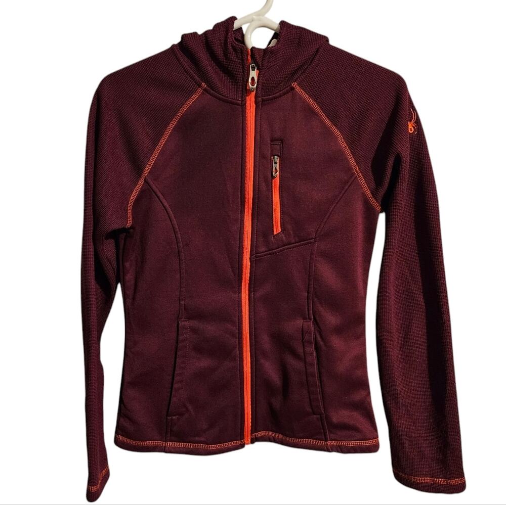 Women’s Spyder Hooded Zippered Jacket With Pockets, Light Fleece Lined. Size S